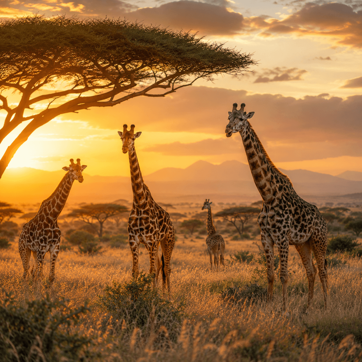 Giraffes of the Savannah, East Africa